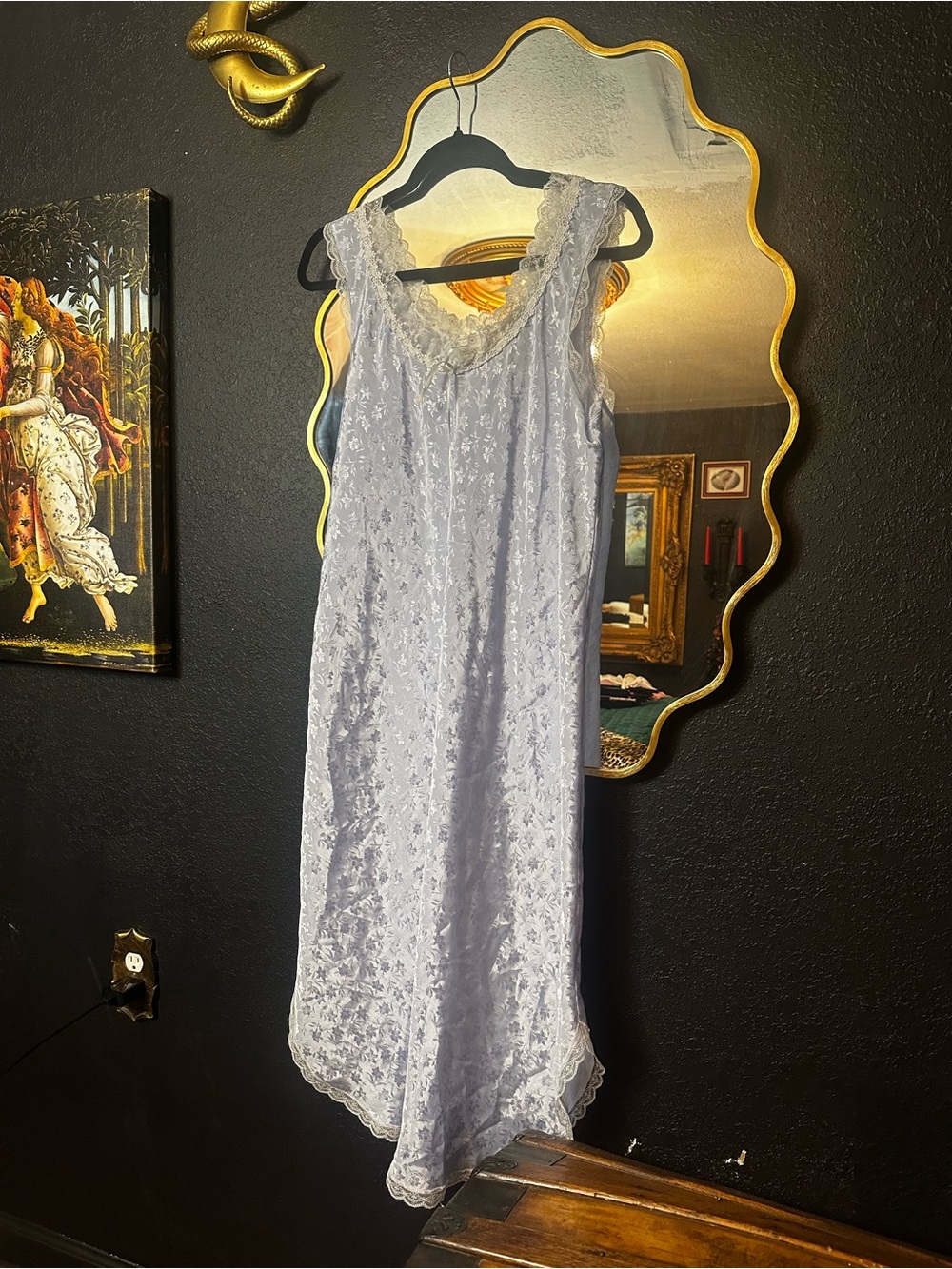 delicates Lavender Lace-Trim Slip Dress